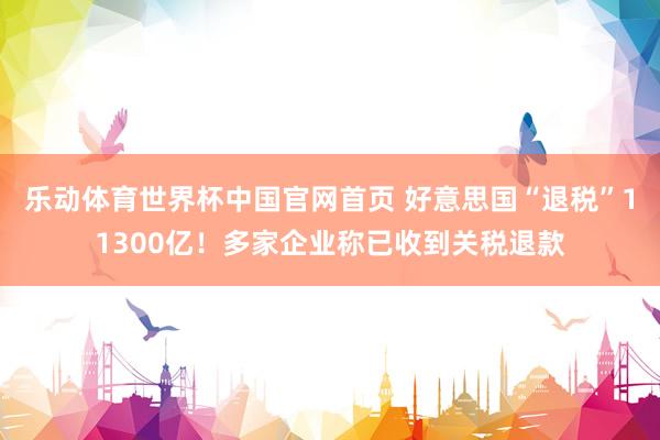 乐动体育世界杯中国官网首页 好意思国“退税”11300亿！多家企业称已收到关税退款