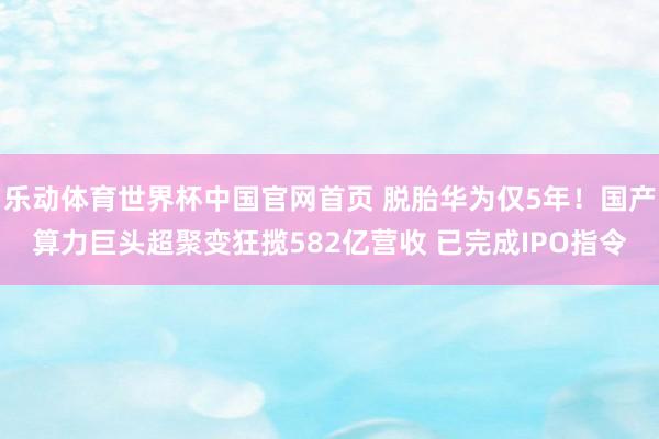 乐动体育世界杯中国官网首页 脱胎华为仅5年！国产算力巨头超聚变狂揽582亿营收 已完成IPO指令