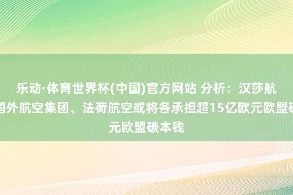 乐动·体育世界杯(中国)官方网站 分析：汉莎航空、国外航空集团、法荷航空或将各承担超15亿欧元欧盟碳本钱
