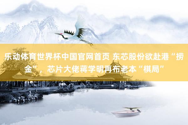 乐动体育世界杯中国官网首页 东芯股份欲赴港“捞金”，芯片大佬蒋学明再布老本“棋局”