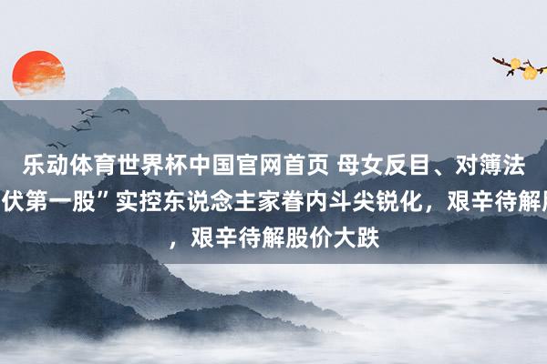 乐动体育世界杯中国官网首页 母女反目、对簿法庭！“光伏第一股”实控东说念主家眷内斗尖锐化，艰辛待解股价大跌