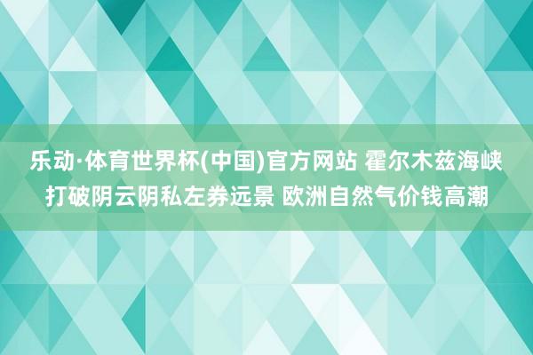 乐动·体育世界杯(中国)官方网站 霍尔木兹海峡打破阴云阴私左券远景 欧洲自然气价钱高潮