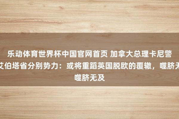 乐动体育世界杯中国官网首页 加拿大总理卡尼警示艾伯塔省分别势力：或将重蹈英国脱欧的覆辙，噬脐无及