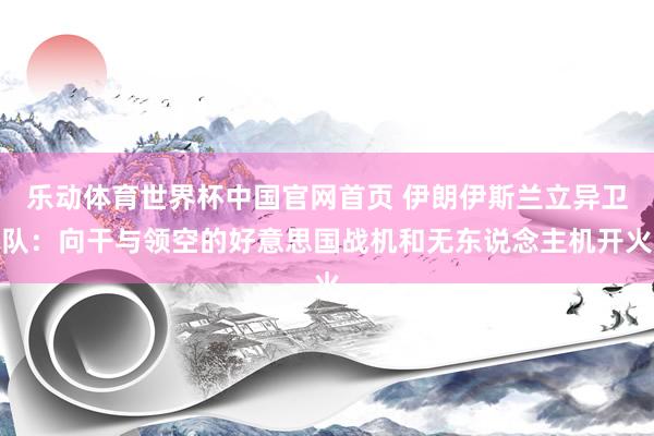 乐动体育世界杯中国官网首页 伊朗伊斯兰立异卫队：向干与领空的好意思国战机和无东说念主机开火
