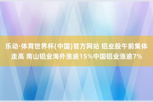 乐动·体育世界杯(中国)官方网站 铝业股午前集体走高 南山铝