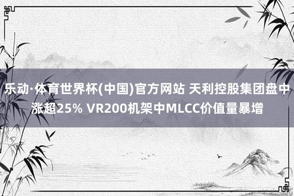 乐动·体育世界杯(中国)官方网站 天利控股集团盘中涨超25% VR200机架中MLCC价值量暴增