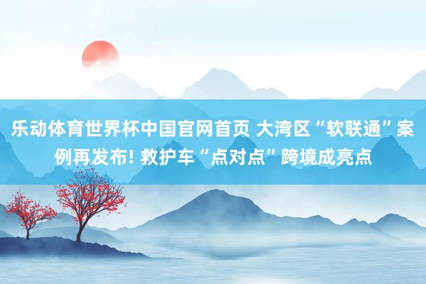乐动体育世界杯中国官网首页 大湾区“软联通”案例再发布! 救护车“点对点”跨境成亮点