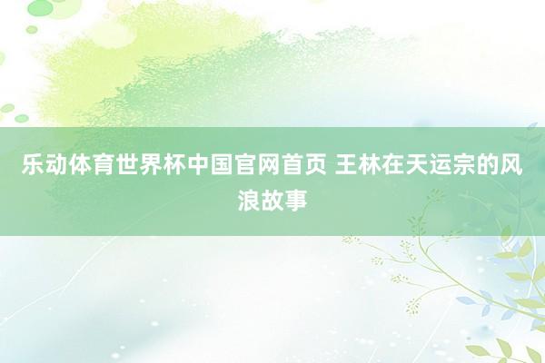 乐动体育世界杯中国官网首页 王林在天运宗的风浪故事