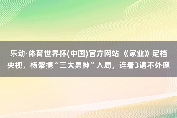 乐动·体育世界杯(中国)官方网站 《家业》定档央视，杨紫携“三大男神”入局，连看3遍不外瘾