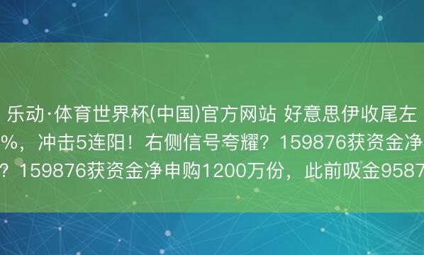乐动·体育世界杯(中国)官方网站 好意思伊收尾左券！有色ETF大涨3.7%，冲击5连阳！右侧信号夸耀？159876获资金净申购1200万份，此前吸金9587万元