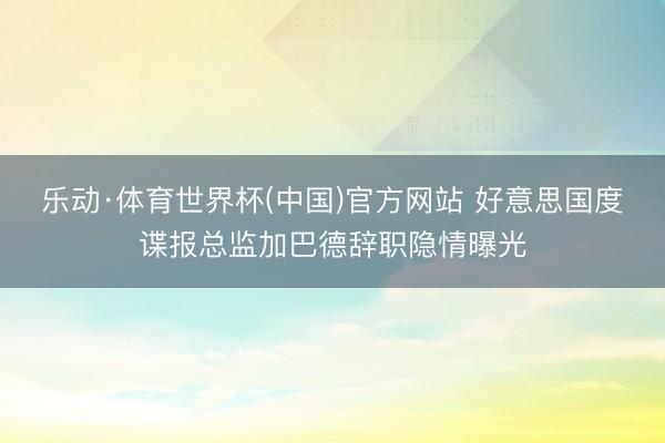 乐动·体育世界杯(中国)官方网站 好意思国度谍报总监加巴德辞职隐情曝光