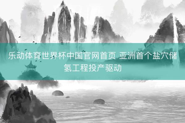 乐动体育世界杯中国官网首页 亚洲首个盐穴储氢工程投产驱动