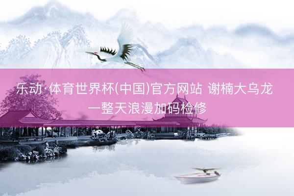 乐动·体育世界杯(中国)官方网站 谢楠大乌龙 一整天浪漫加码检修